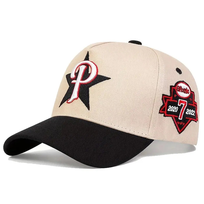 Adjustable 7 Baseball Cap / Hat P Letter Embroidery Star Design