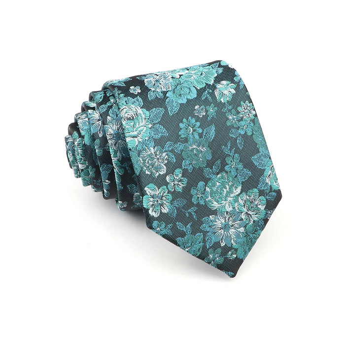 Blue Floral Jacquard Tie For Business Weddings And Daily Wear