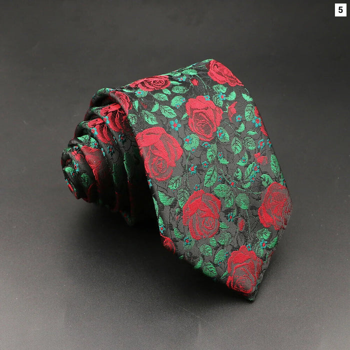 Floral Rose Tie For Men For Parties Business And Daily Wear