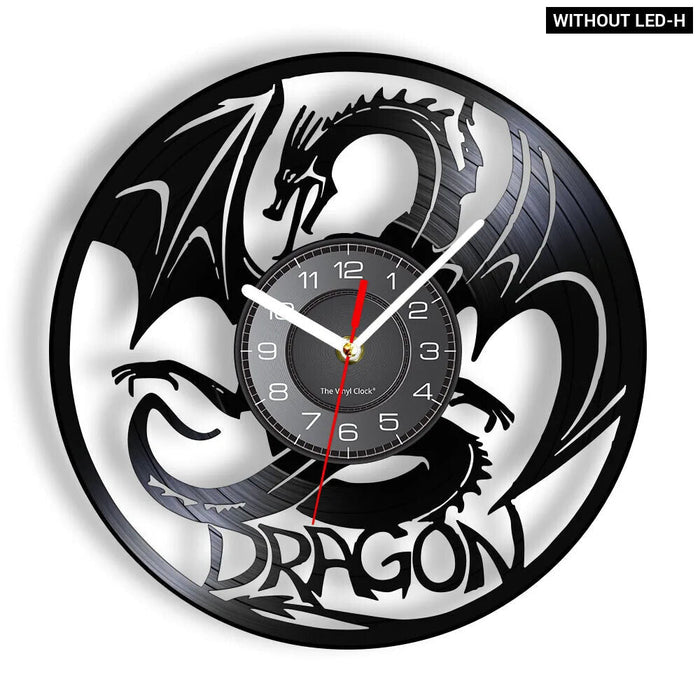 Yin Yang Dragon Vinyl Record Wall Clock