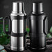 2000ml Black Stainless Steel Water Bottle With Glass Liner