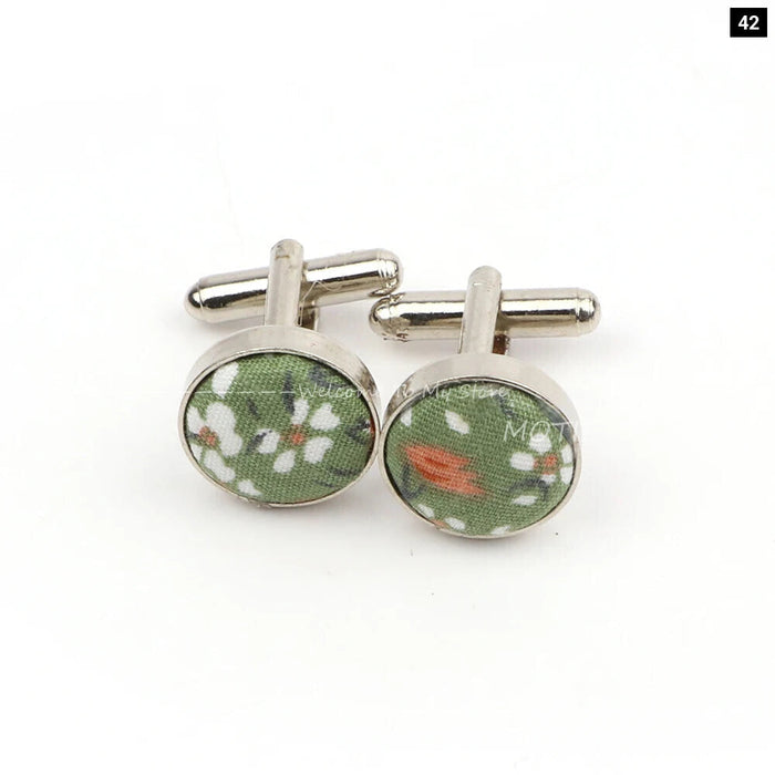 Floral Metal Cufflinks Daily Wear Accessory