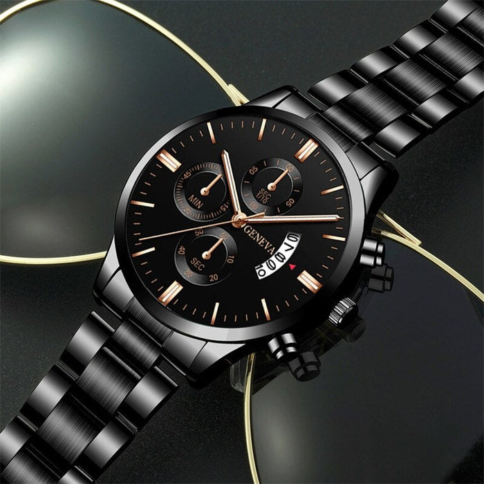 Fashion Mens Watches Luxury Stainless Steel Quartz Wrist Watch Men Business Calendar Watch