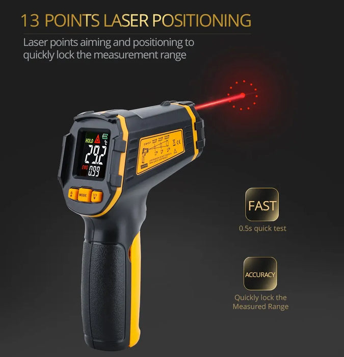 Lcd Infrared Thermometer Non Contact Pyrometer With Alarm