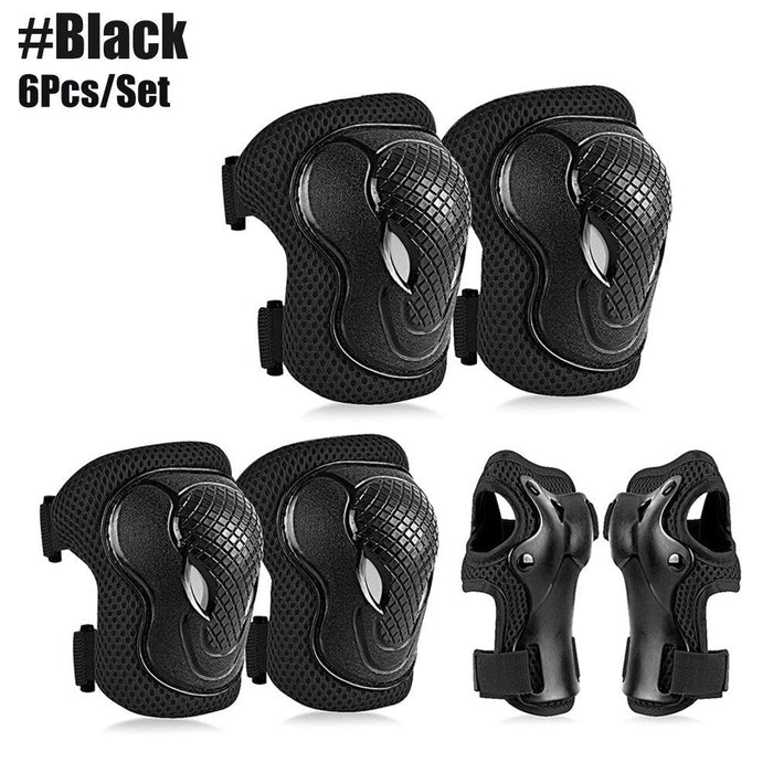 6 In 1 Kids/Youth Protective Gear Set Knee Elbow Pads For Skateboarding Scooter Roller Skating