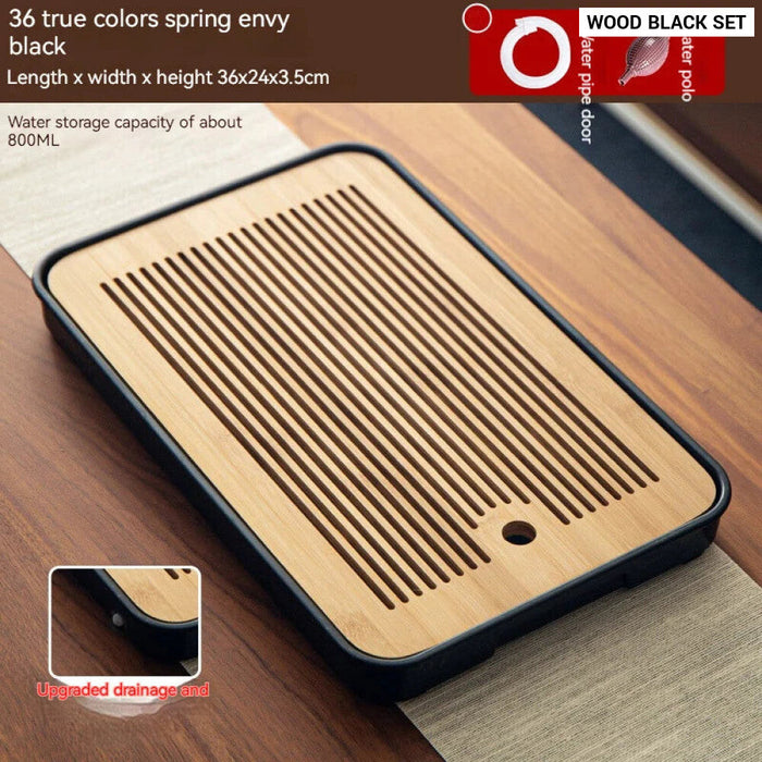 Compact Bamboo Tea Tray For Kung Fu Set