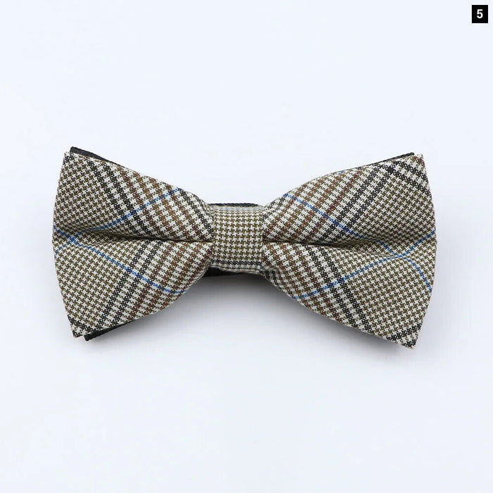 Classic Plaid Bowtie Adjustable Neckwear For Mens Fashion For Weddings And Parties