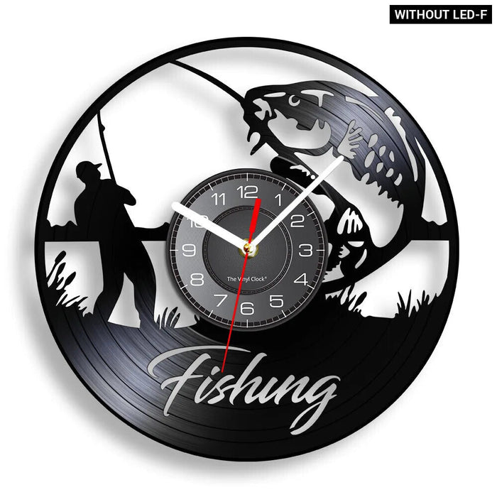 Modern Fly Fishing Vinyl Record Wall Clock