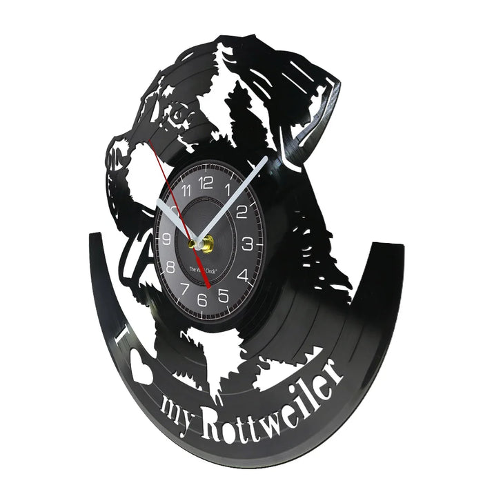 Rottweiler Vinyl Record Wall Clock