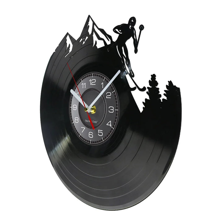 Snowboarding Vinyl Record Wall Clock