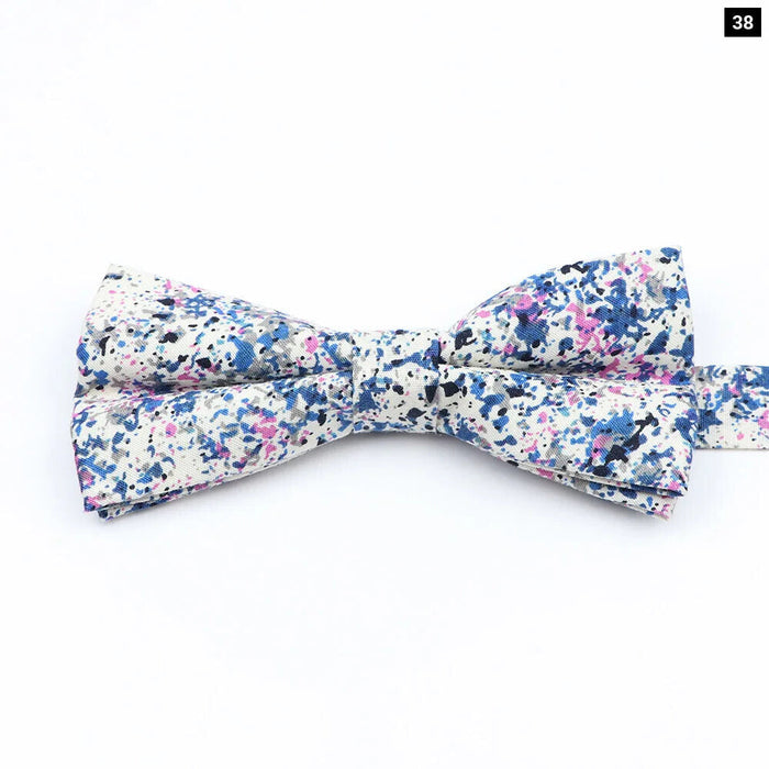 Colourful Floral Bow Ties Fashion Cotton Print For Mens Wedding And Business Suits