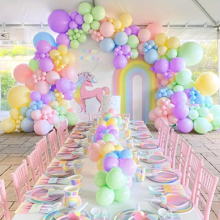 151Pcs Pink Blue Green Balloons With Ice Cream And Lollipop Aluminum Foil For Birthday Parties Wedding Party Decorations