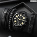 4pcs Black Round Quartz Watch With Pu Leather Bracelet Men