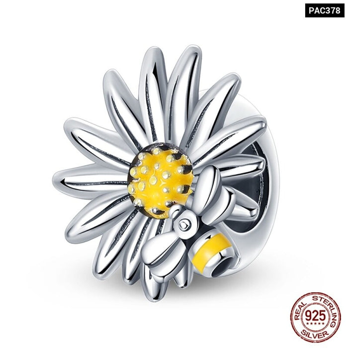 Fit Pandora 925 Original Bracelet 925 Sterling Silver Flower Bird Series Charms Beads For Women DIY Jewelrys Making