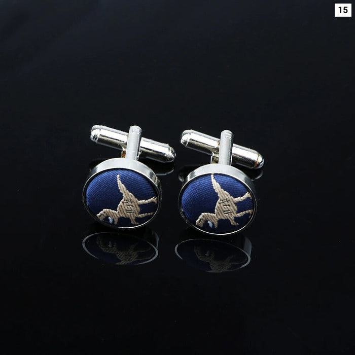 Classic Red Blue Cufflinks Wedding Groom Gift