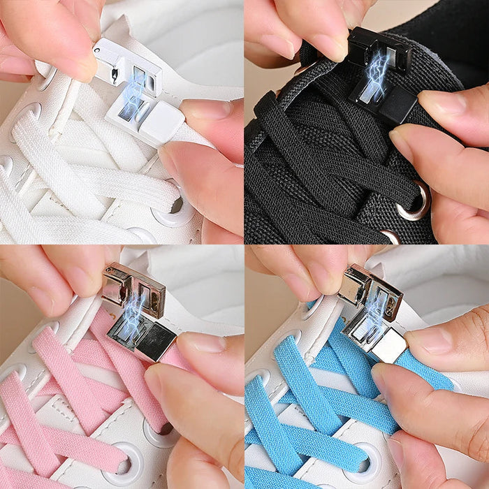 Elastic No Tie Shoe Laces With Magnetic Buckle