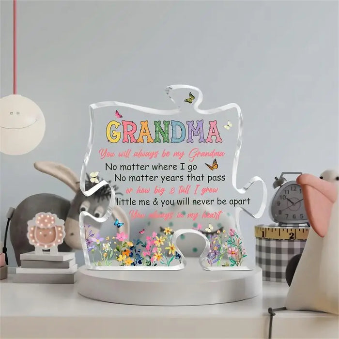 Grandma Puzzle Sign Acrylic Table Decor With Love From Grandkids