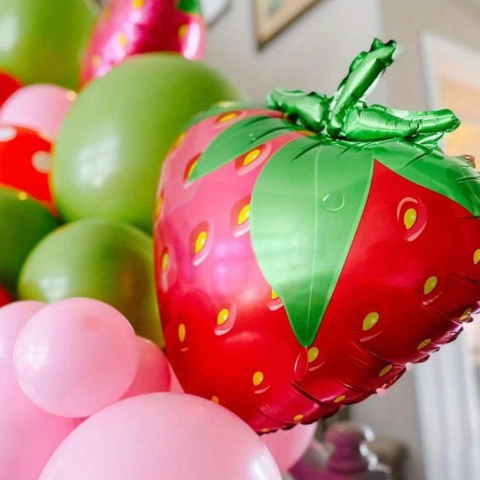 139Pcs Fruit Party Balloon Flower Ring Arch Set Strawberry Berry First Theme Shower Birthday Party Summer Party Decoration