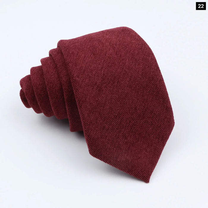 Colourful Cotton Corduroy Neck Tie 7Cm Skinny Wedding Party Tuxedo Accessory