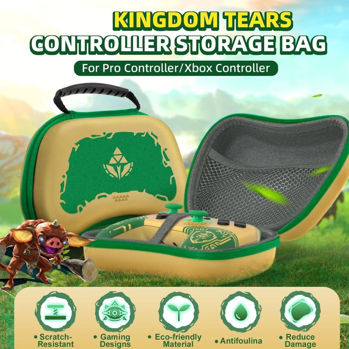 Golden-Green Controller Storage Bag Compatible Pro Controller