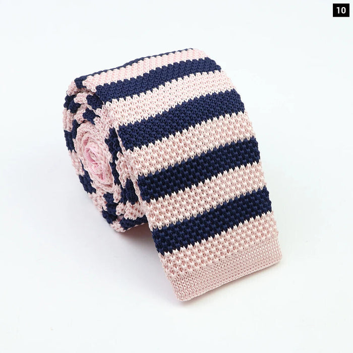 Classic Warm Knit Neck Ties Striped Colourful 6Cm Width