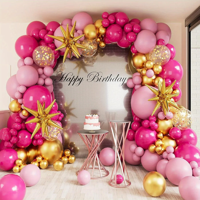 148Pcs Pink Balloon Garland Arch Set Anniversary Graduation Birthday Wedding Valentine'S Day Dance Decoration. Garland