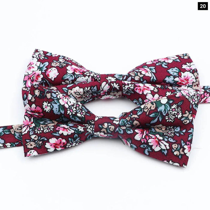 Colourful Floral Bow Ties Fashionable Cotton For Weddings And Parties