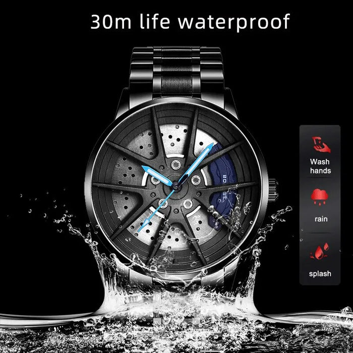 Fashion Mens Watches Luxury Quartz Men Wrist Watch Waterproof Luminous Stainless Steel Watch Bracelet Clock