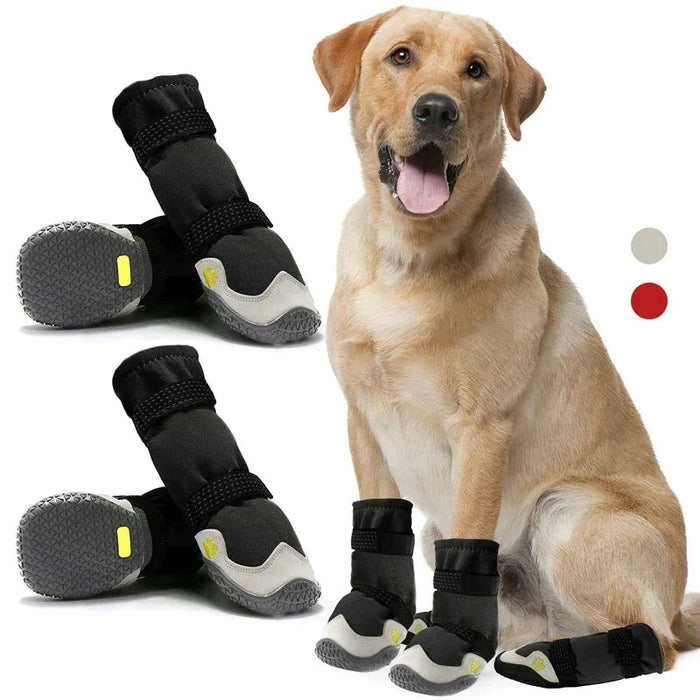 Waterproof Dog Boots Durable Anti Slip Pet Shoes With Reflective Straps