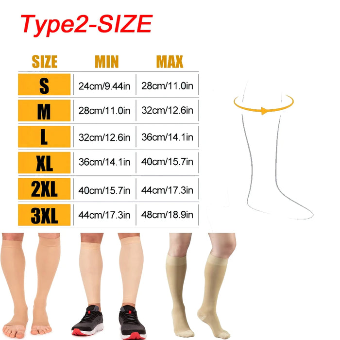 1 Pair Thigh High Compression Recovery Sleeves With Silicone Band For Women