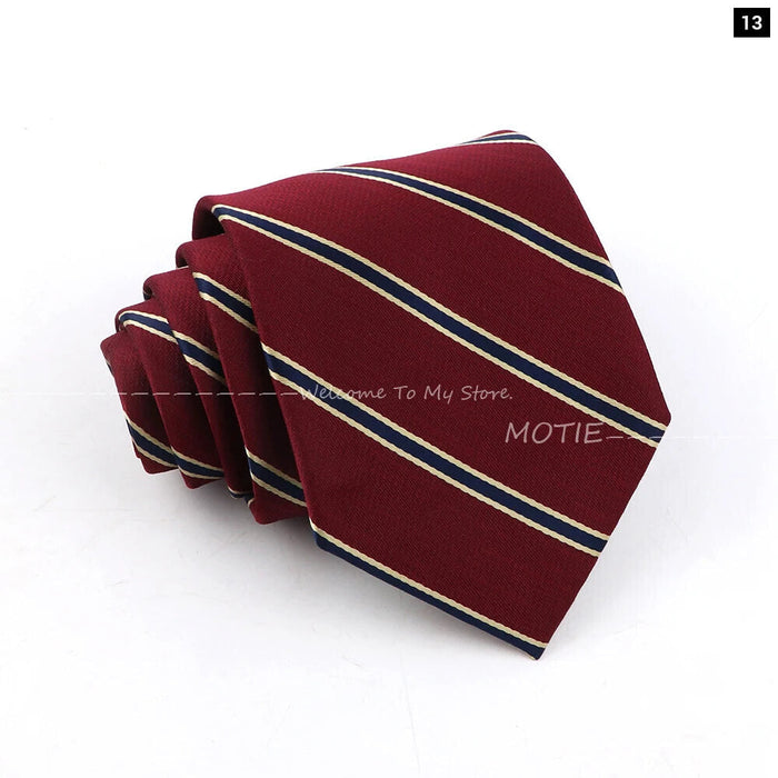 Brown Striped Mens Necktie For Weddings Parties And Daily Wear