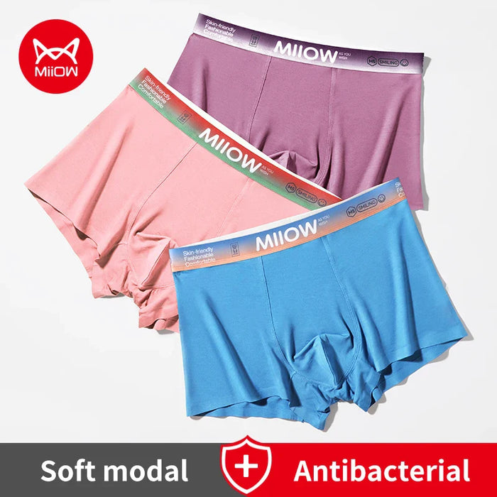 Pack Of 3 Modal Mens Boxer Shorts With Antibacterial Cotton