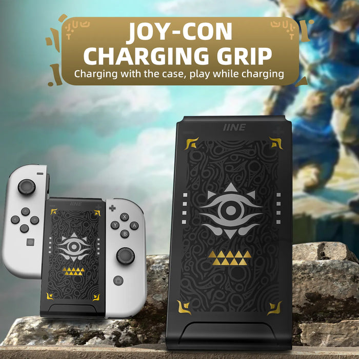 Golden-Green Joypad Charging Grip Rectangle Shaped Charging Dock Compatible Nintendo Switch/Switch Oled Joycon