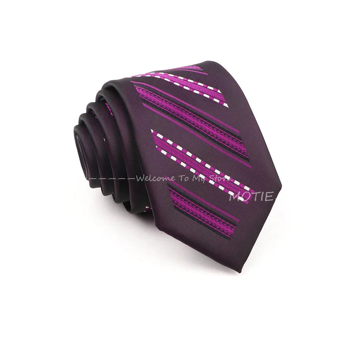 Mens Purple Geometric Tie For Weddings