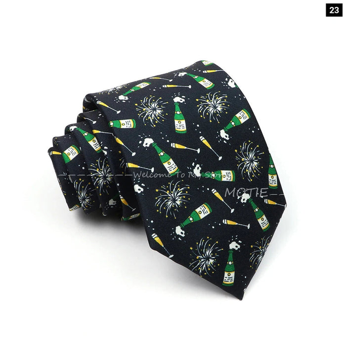 Christmas Necktie Santa Claus Green Tree Tie For Parties And Gifts