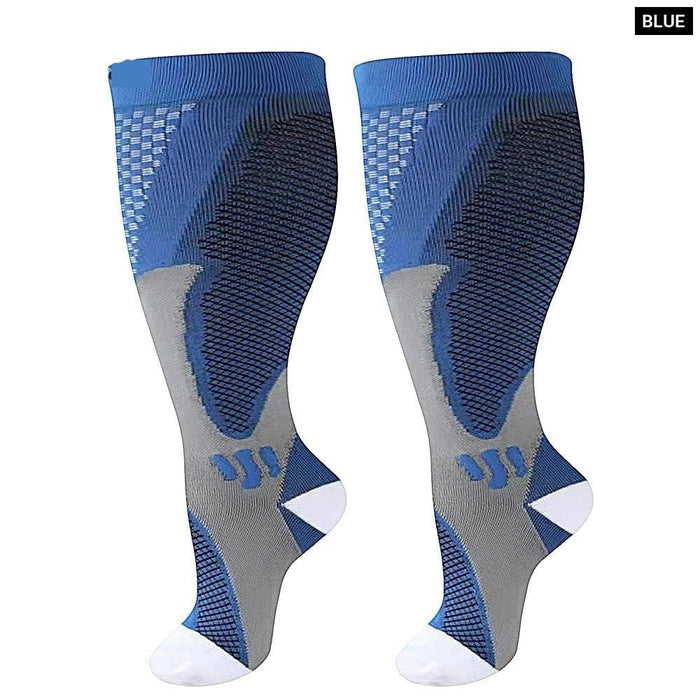 1Pair Knee Compression Socks For Blood Circulation Swelling Running