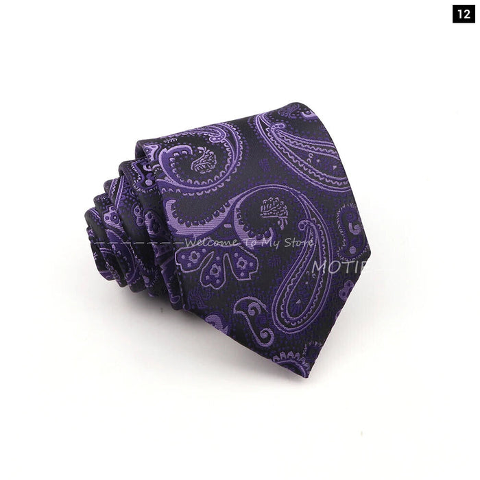 Deep Purple Striped Necktie For Business Weddings And Parties