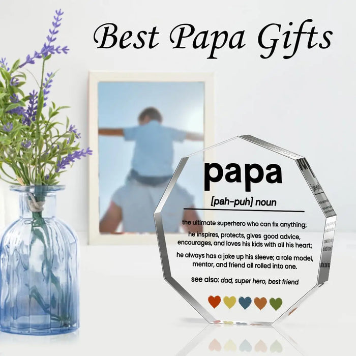 Grandpa Gifts From Grandchildren Acrylic Plaques With Papa Definition