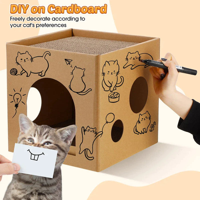 Cat Cardboard House Indoor Scratching Box