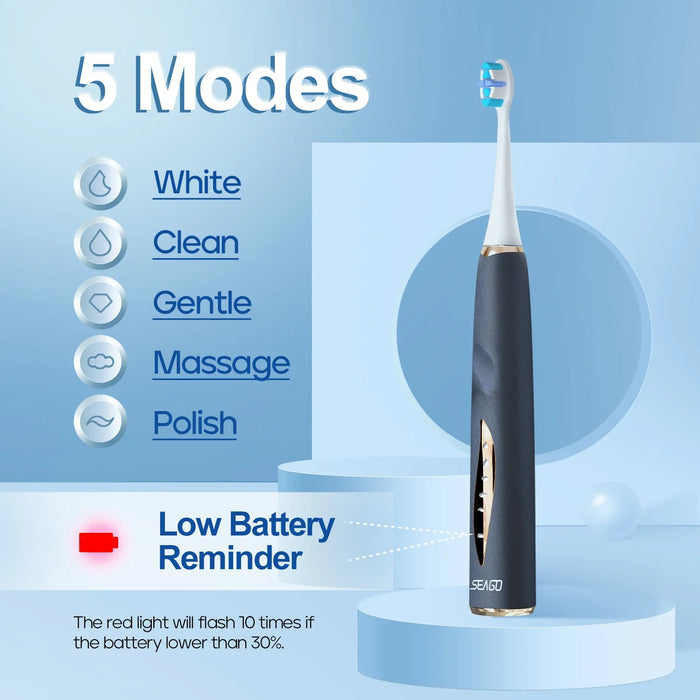 Child Electric Toothbrush 12 Years 5 Modes Rechargeable Pressure Sensor