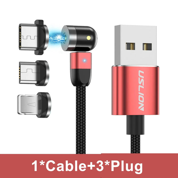 3 In 1 Magnetic Usb Fast Charging Cable With 540 Degree Rotation