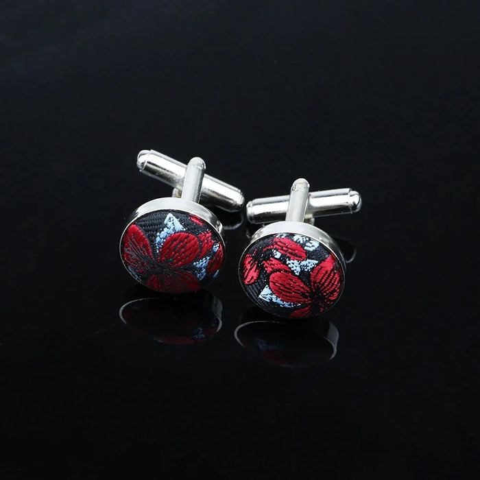 Classic Red Blue Cufflinks Wedding Groom Gift