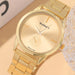 5pcs Women’s Fashion Simple Gold Steel Band Quartz Watch