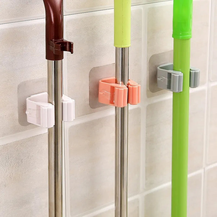 Bathroom Mop Hook Punch Free Broom Rack Holder