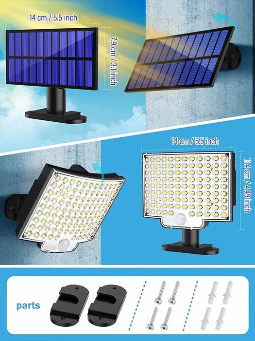 Waterproof 106Led Solar Light With Motion Sensor And Remote