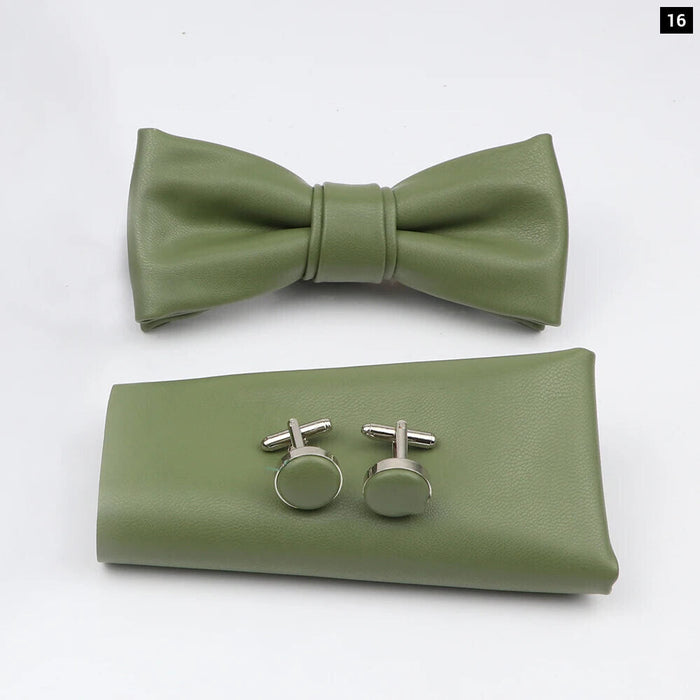 Tie Pocket Square Cufflink And Bowtie Set For Men For Business Weddings And Gifts