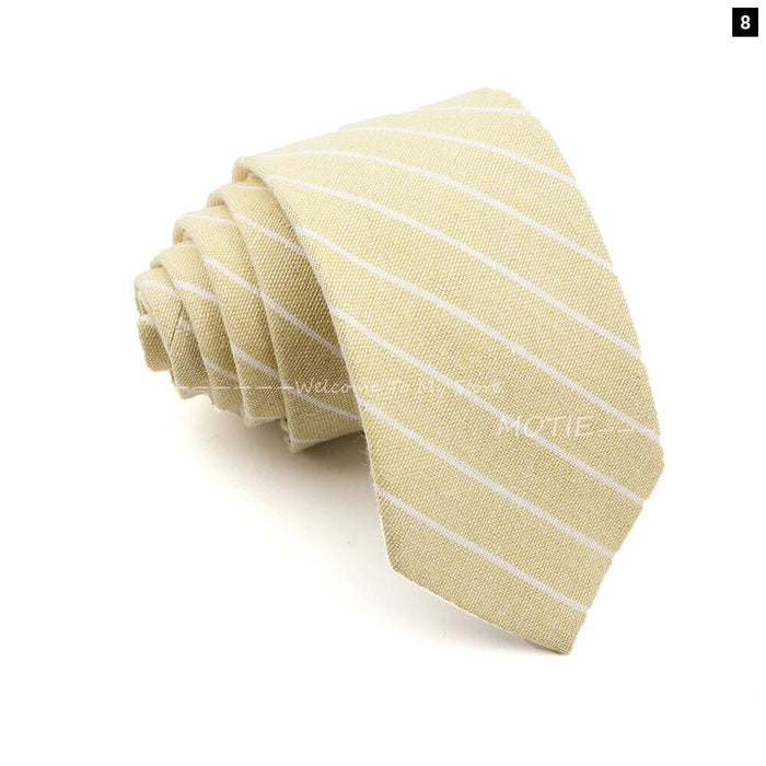 Classic Striped Cotton Necktie For Business And Weddings