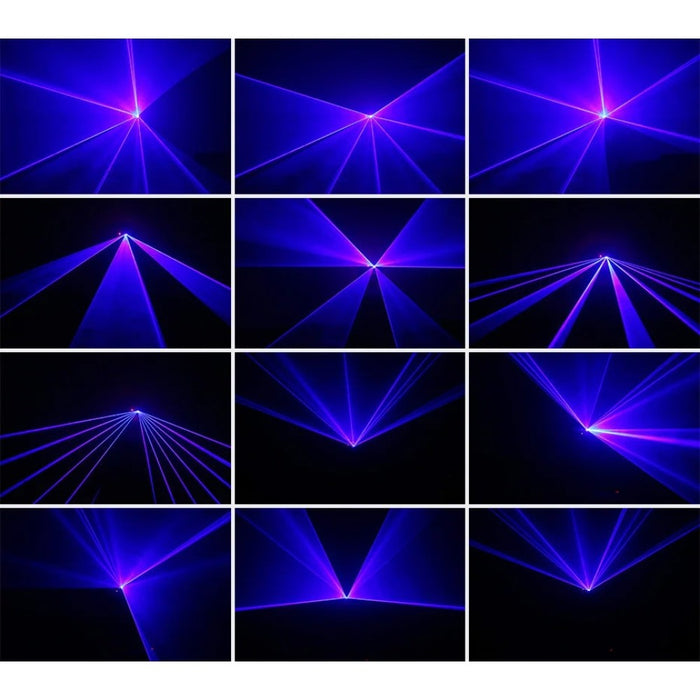 DMX512 500mW Blue DJ Laser Projector Scanner Stage Lighting Effect Disco Party Bar Home Xmas Remote Light Show Lights