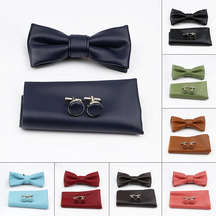 Tie Pocket Square Cufflink And Bowtie Set For Men For Business Weddings And Gifts