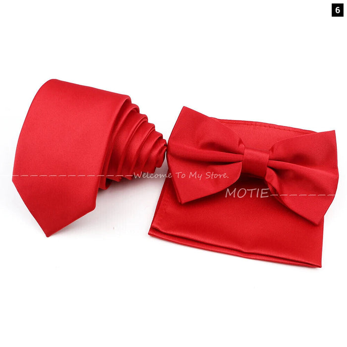 Colourful Bowtie Set Polyester For Mens Business And Wedding